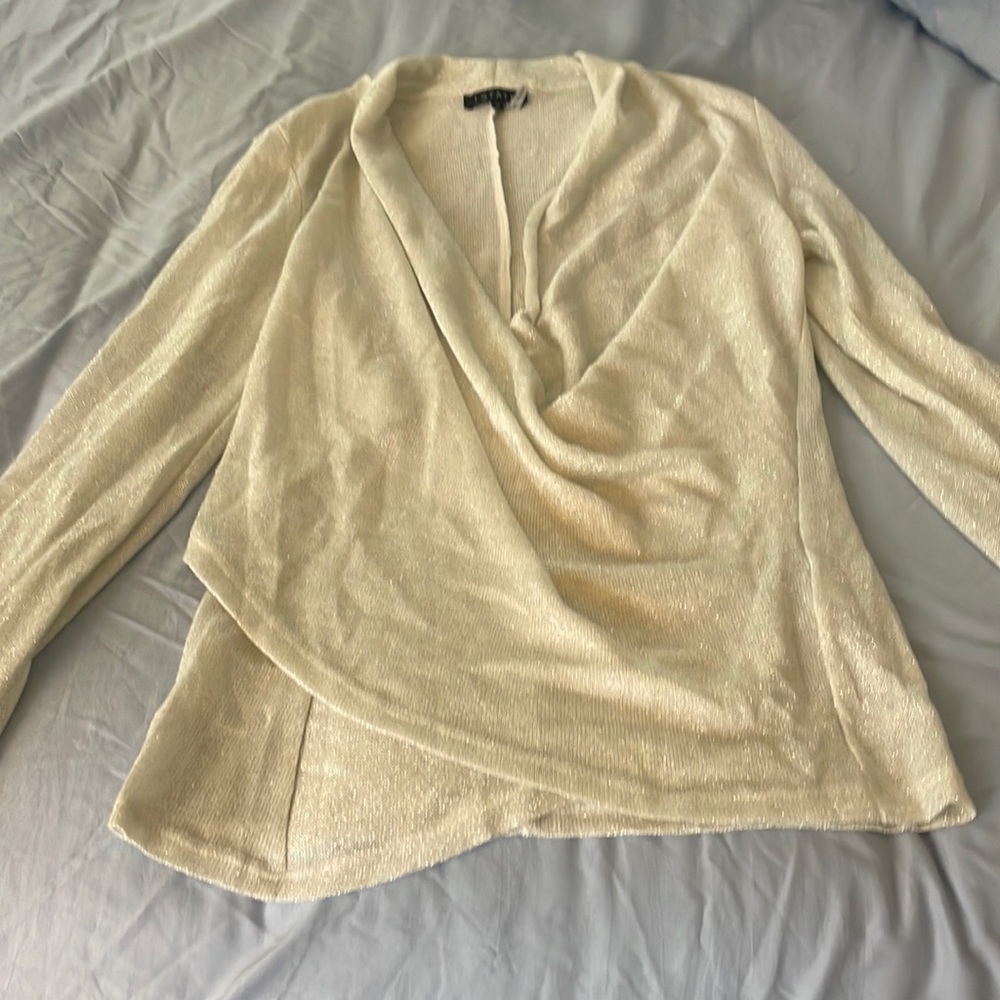 Silver sparkle wrap sweater